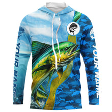 Load image into Gallery viewer, Mahi mahi saltwater fishing Custom sea blue camo UV Protection Fishing shirts, Dorado fishing Jerseys NQS5631