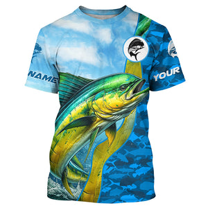 Mahi mahi saltwater fishing Custom sea blue camo UV Protection Fishing shirts, Dorado fishing Jerseys NQS5631