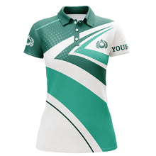 Load image into Gallery viewer, Womens golf polo shirts custom name Green and white golf shirt, tournament golf tops for ladies NQS5638