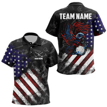 Load image into Gallery viewer, Retro American Flag Eagle Golf Polo Shirt for Kid Custom Patriotic Golf Team Jersey best golf gifts NQS9633
