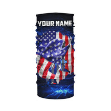 Load image into Gallery viewer, Mahi Mahi Fishing American Flag blue galaxy Custom UV protection long sleeve fishing shirts NQS424