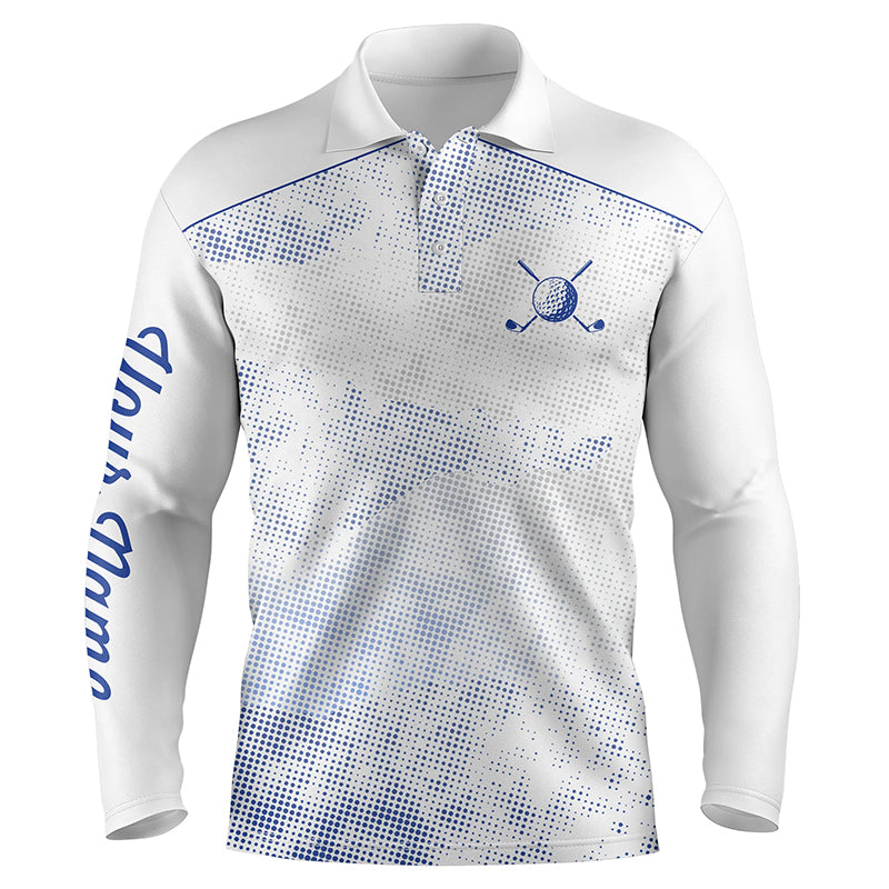 Mens golf polo shirts custom name white golf shirts, team golf tops for mens NQS5659