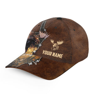 Moose Hunting Camouflage Custom Name 3D Hat - Outdoor Cap Hunting Gifts for Moose Hunter NQS3564