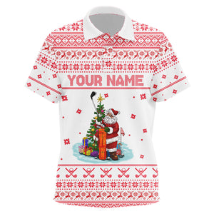 Funny ugly Christmas Kid golf polo shirt Custom Santa Golfer christmas polo shirts NQS6792