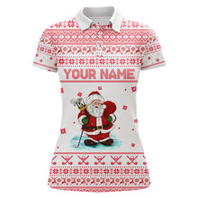 Load image into Gallery viewer, Funny ugly Christmas Womens golf polo shirts Santa Golfer, christmas polo shirts NQS6793