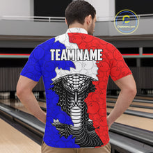 Load image into Gallery viewer, Personalized Red, White and Blue Cobra Snake Bowling Team Shirts For Men, Patriotic Bowling Jerseys NQS11198