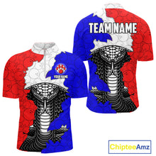 Load image into Gallery viewer, Personalized Red, White and Blue Cobra Snake Bowling Team Shirts For Men, Patriotic Bowling Jerseys NQS11198