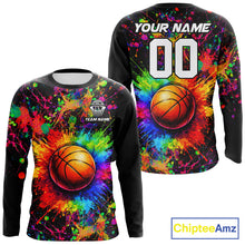 Load image into Gallery viewer, Colorful watercolor Basketball Shirts Custom Basketball jerseys for team, Basketball league shirts NQS11398