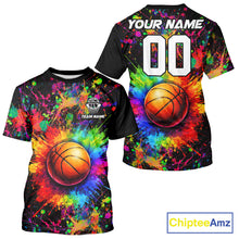 Load image into Gallery viewer, Colorful watercolor Basketball Shirts Custom Basketball jerseys for team, Basketball league shirts NQS11398