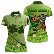 Load image into Gallery viewer, Green shamrock Lucky Dart Polo, Quarter Zip Shirt For Women Custom St Patrick Day Dart Jersey For Team NQS9329