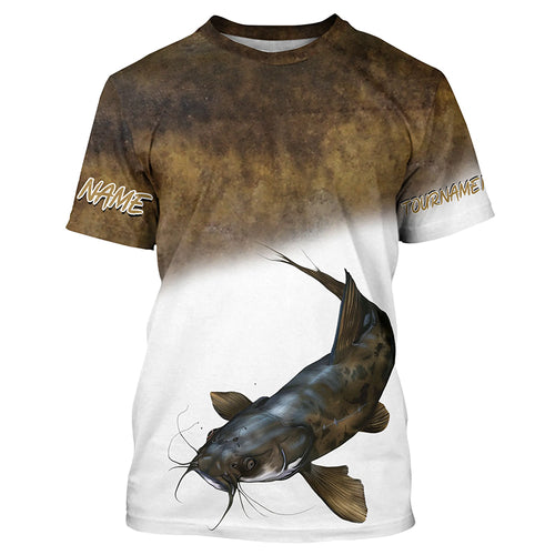 Flathead Catfish fishing scales customize name tournament fishing shirts personalized fishing gifts NQS209