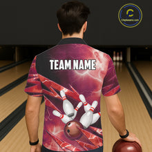 Load image into Gallery viewer, Red Storm Lightning Thunder Bowling Button-up Shirt Custom Hawaiian Bowling Team Jersey NQS11718
