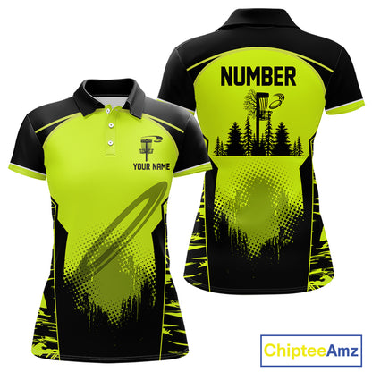 Black and Green camo Disc Golf Shirts custom name and number team disc golf outfits NQS11201
