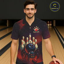 Load image into Gallery viewer, Personalized Funny Angry Spider Bowling Team Hawaiian Shirt, Spider Bowling Button up shirt NQS11204