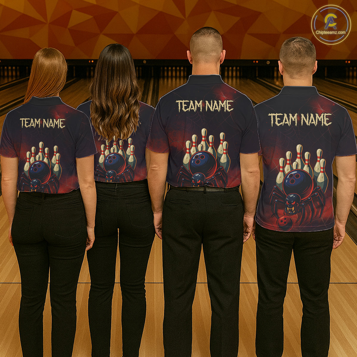 Personalized Funny Angry Spider Bowling Team Polo, 1/4 Zip Shirts For Men, Spider Bowling Jerseys NQS11204