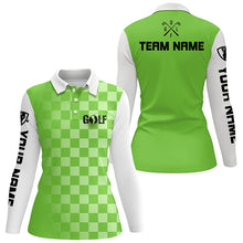 Load image into Gallery viewer, Womens golf polos shirts custom name funny ladies golf shirts, women golf clothes | Green NQS4859