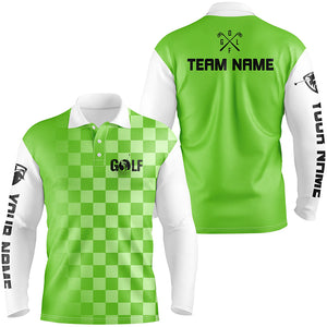 Mens golf polos shirts custom name funny golf shirts for men, golfing gifts | Green NQS4859