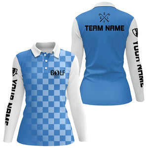 Womens golf polos shirts custom name funny ladies golf shirts, women golf clothes | Blue NQS4860