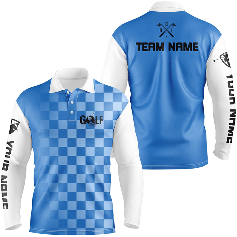 Mens golf polos shirts custom name funny golf shirts for men, golfing gifts | Blue NQS4860