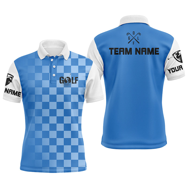 Mens golf polos shirts custom name funny golf shirts for men golfing gifts Blue NQS4860