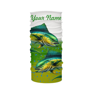 Mahi-mahi Fishing Customize Name Green Scales Long Sleeve Fishing Shirts, Personalized Fishing Gift NQS261