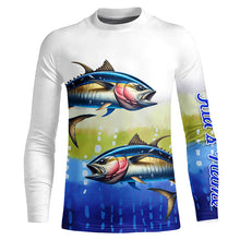 Load image into Gallery viewer, Tuna Fishing Customize Name Scales Long Sleeve Fishing Shirts, Personalized Tuna Fishing Gift NQS262