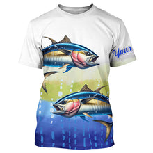 Load image into Gallery viewer, Tuna Fishing Customize Name Scales Long Sleeve Fishing Shirts, Personalized Tuna Fishing Gift NQS262