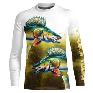 Walleye Fishing Yellow scales Customize Name 3D All Over Printed Shirts, Personalized Fishing Gifts NQS264