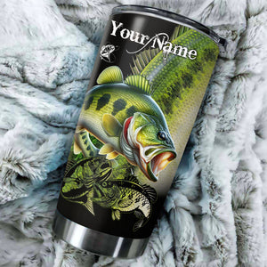 1PC Largemouth Bass Fishing Customize Stainless Steel Tumbler Cup, Personalized fishing gift NQS1607