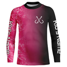 Load image into Gallery viewer, Pink black ocean camo fishing fish on Custom long sleeve performance Fishing jerseys NQS6101