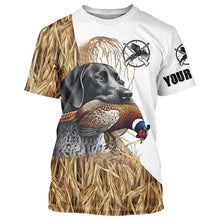 Load image into Gallery viewer, Pheasant Hunting With Dog GSP German Shorthaired Pointer Custom Name camouflage hunting Shirts NQS4078