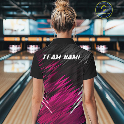 Pink and Black Bowling Shirts For Women Custom Name and Team name  Bowling Jerseys Bowlers Outfit NQS11001