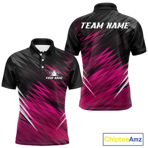 Pink and Black Bowling Shirts For Men Custom Name and Team name  Bowling Jerseys Bowlers Outfit NQS11001