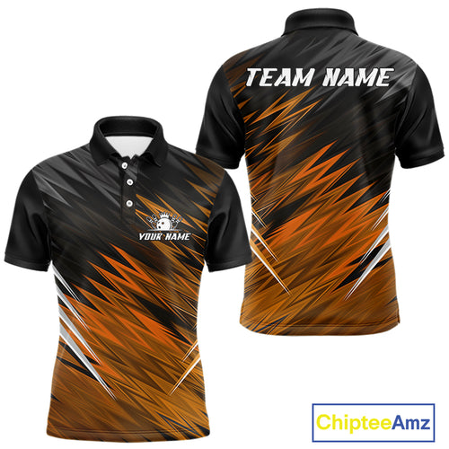 Orange and Black Bowling Shirts For Men Custom Name and Team name  Bowling Jerseys Bowlers Outfit NQS11002