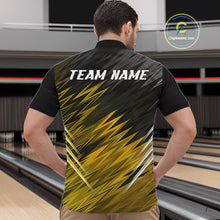 Load image into Gallery viewer, Yellow and Black Bowling Shirts For Men Custom Name and Team name  Bowling Jerseys Bowlers Outfit NQS11003