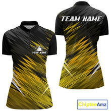 Load image into Gallery viewer, Yellow and Black Bowling Shirts For Women Custom Name and Team name  Bowling Jerseys Bowlers Outfit NQS11003