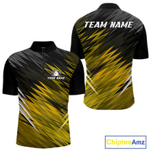 Load image into Gallery viewer, Yellow and Black Bowling Shirts For Men Custom Name and Team name  Bowling Jerseys Bowlers Outfit NQS11003