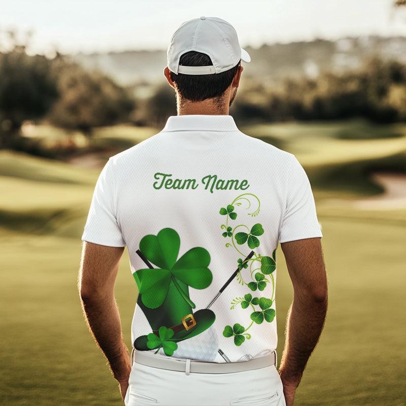 Green shamrock golf ball clubs Lucky Mens polo golf shirts Custom St Patrick Day team golf jerseys NQS9482