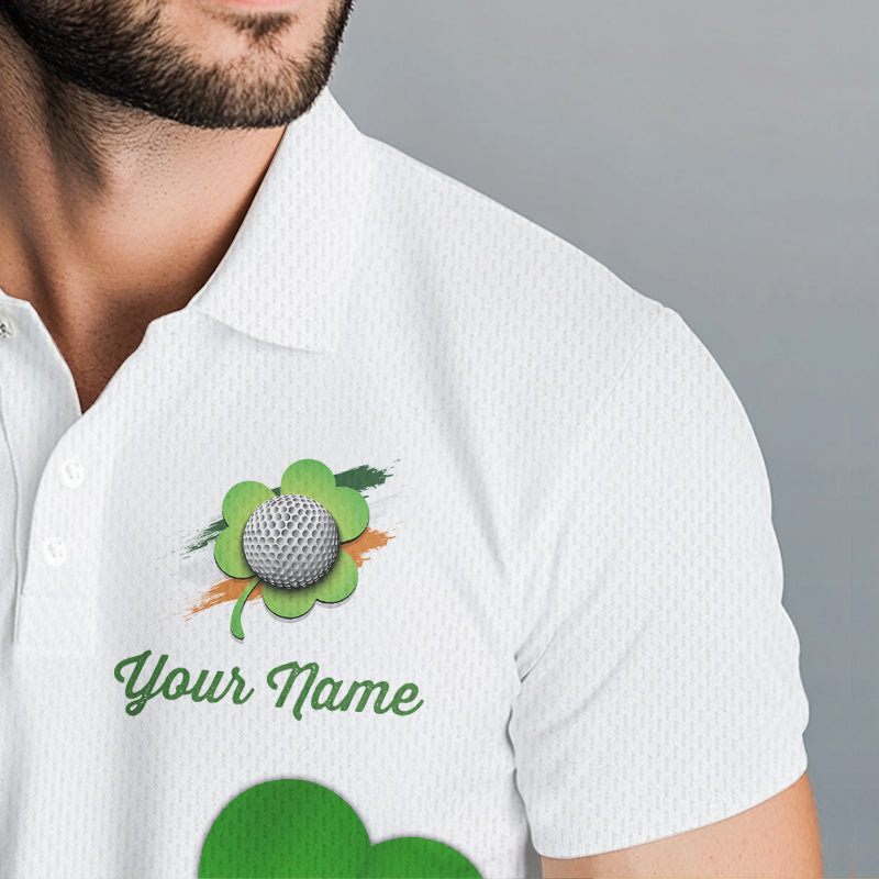 Green shamrock golf ball clubs Lucky Mens polo golf shirts Custom St Patrick Day team golf jerseys NQS9482