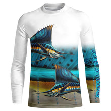 Load image into Gallery viewer, Sailfish Fishing scales Customize Name UV protection fishing Shirts, personalized fishing jerseys NQS269