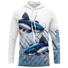 Load image into Gallery viewer, Blue Catfish Fishing Customize UV Protection Long Sleeve Fishing Shirts, Personalized Fishing Gift NQS270