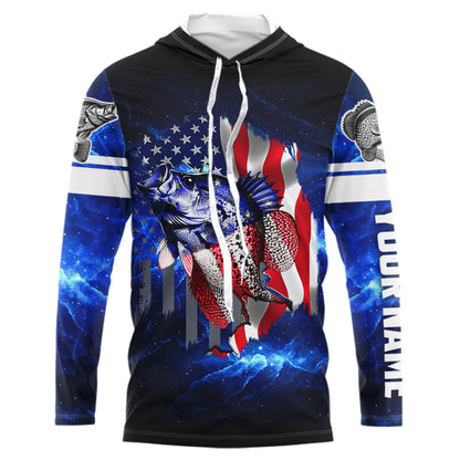 Crappie Fishing American Flag patriotic Custom Crappie Fishing shirts, personalized fishing gift NQS430