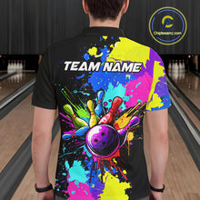 Load image into Gallery viewer, Colorful bowling jerseys Bowling Polo, 1/4 Zip Shirt for Men Custom Bowling Team shirts for bowlers NQS10240