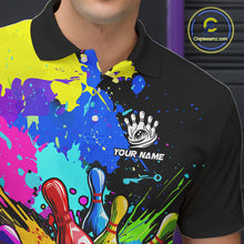 Load image into Gallery viewer, Colorful bowling jerseys Bowling Polo, 1/4 Zip Shirt for Men Custom Bowling Team shirts for bowlers NQS10240
