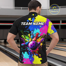 Load image into Gallery viewer, Colorful bowling jerseys Bowling Polo, 1/4 Zip Shirt for Men Custom Bowling Team shirts for bowlers NQS10240