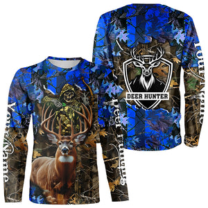 Deer Hunting big game blue camo Grim Reaper Custom Name 3D All over print shirts gifts for Hunters NQS4291