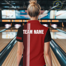 Load image into Gallery viewer, Retro Black &amp; Red Christmas Santa Bowling shirts For Women custom bowling team jerseys Bowler Outfits NQS11011