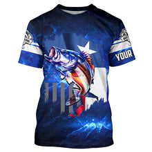 Load image into Gallery viewer, Texas Flag TX Bass Fishing US blue galaxy shirts for men custom Performance Long Sleeve UV protection NQSD100