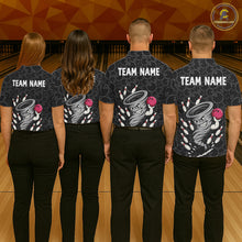Load image into Gallery viewer, Funny storm tornado Black Camo Bowling Polo, 1/4 Zip Shirts For Women Custom Bowling Team Jerseys NQS11224