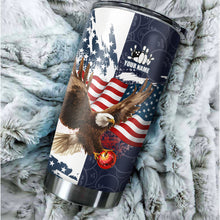 Load image into Gallery viewer, Red, White and Blue American Flag custom Bowling Camo Eagle Bowling Stainless Steel Tumbler Cup NQS9862